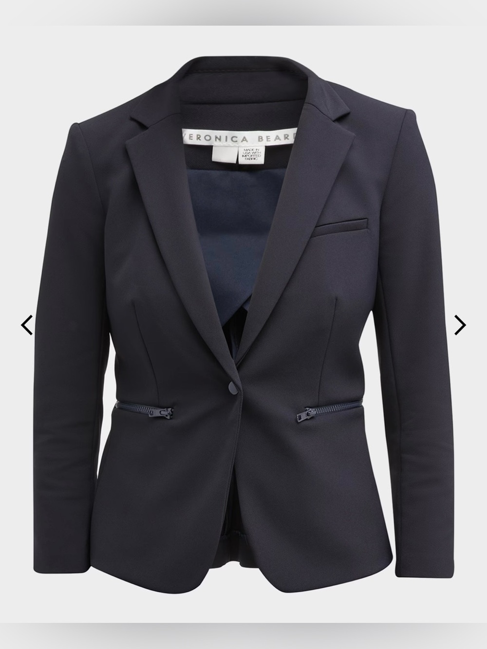 Veronica Beard School Boy Scuba Black Single-Button Tailored Blazer